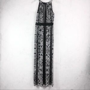 [WHBM] Black Printed Maxi Dress